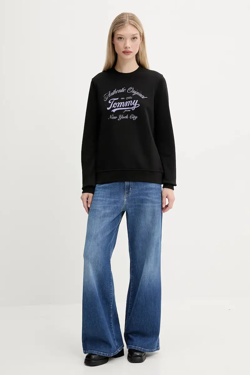 felpa in cotone donna colore nero DW0DW20942 miniatura 2