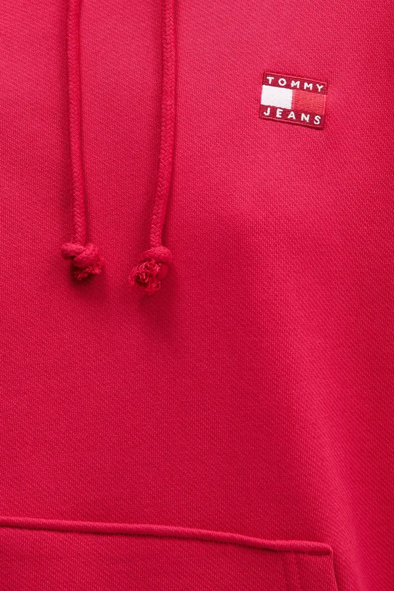 felpa in cotone donna colore rosa con cappuccio con applicazione DW0DW19414 miniatura 5