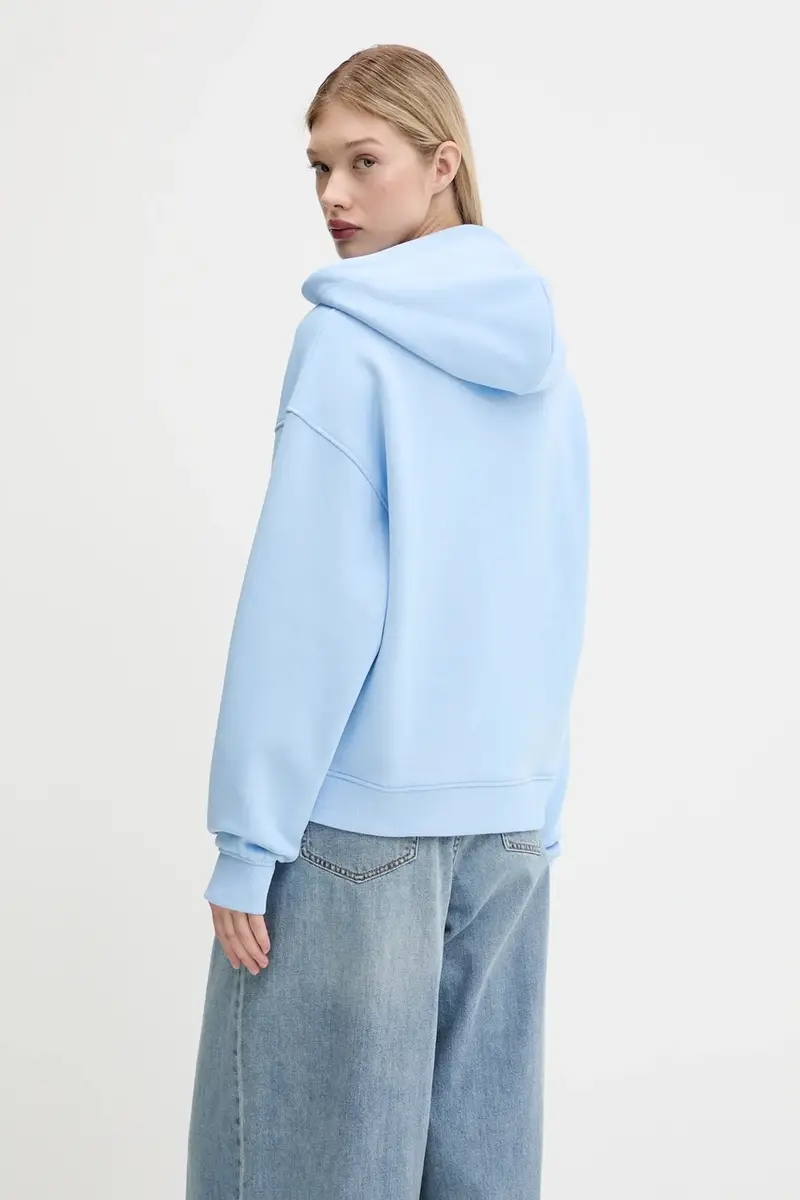 felpa in cotone donna colore rosa con cappuccio con applicazione DW0DW19414 Blu miniatura 3