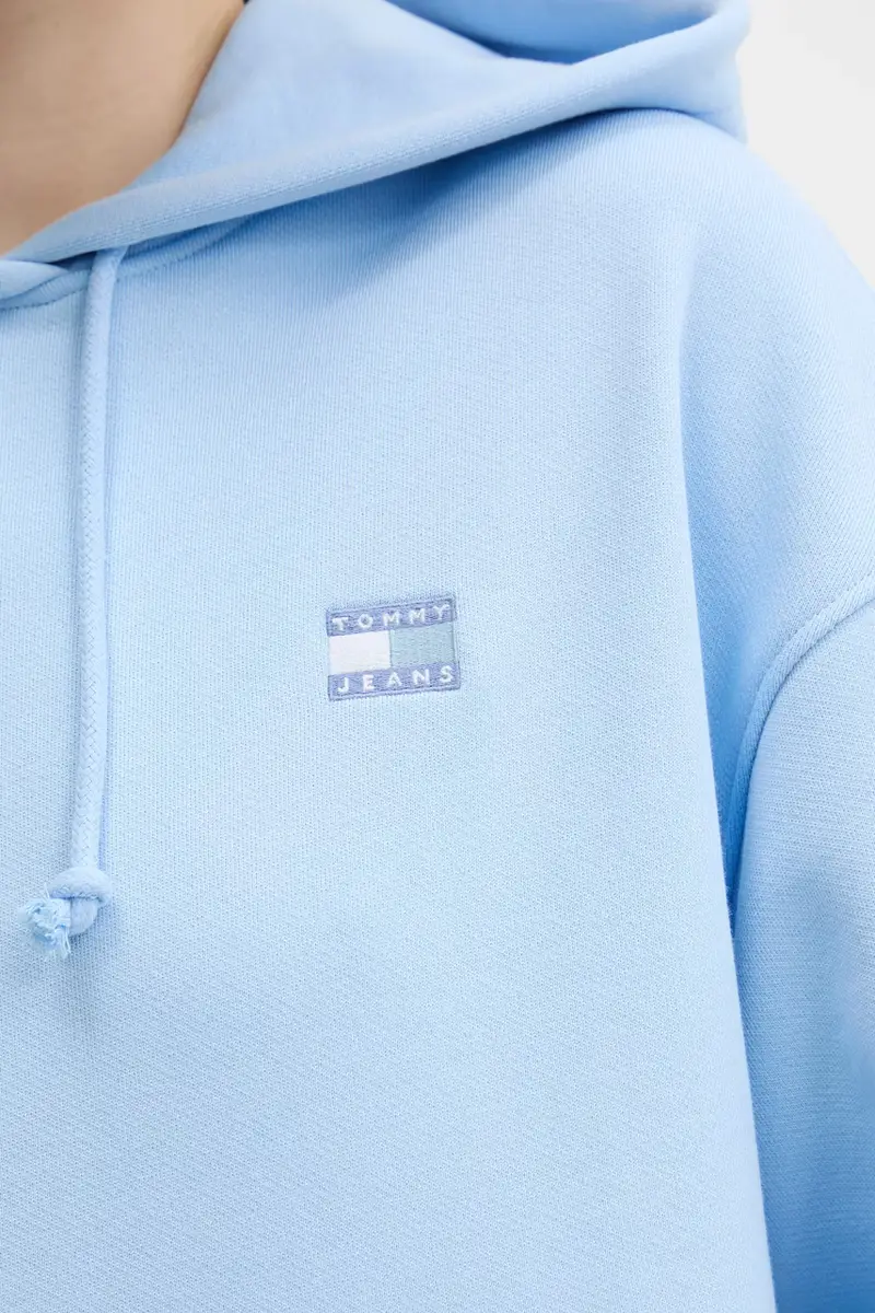 felpa in cotone donna colore rosa con cappuccio con applicazione DW0DW19414 Blu miniatura 4