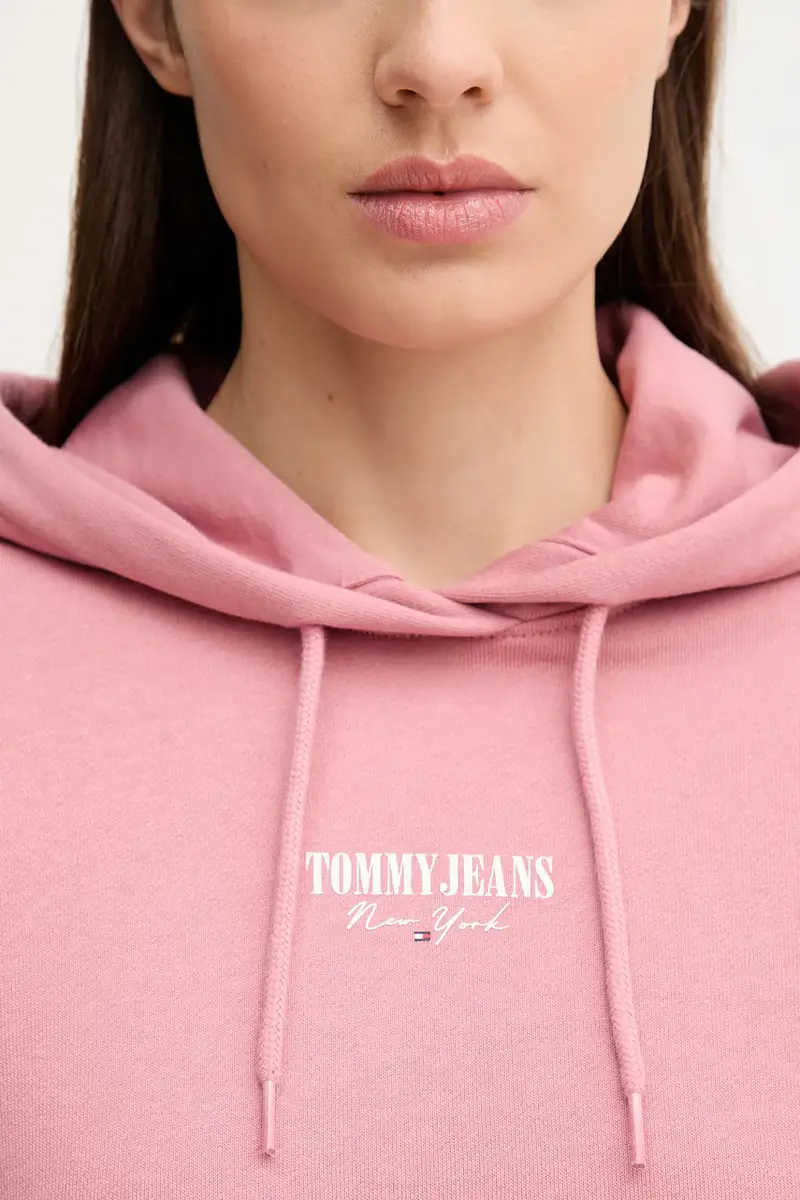 felpa in cotone donna colore rosa con cappuccio DW0DW20943 miniatura 4