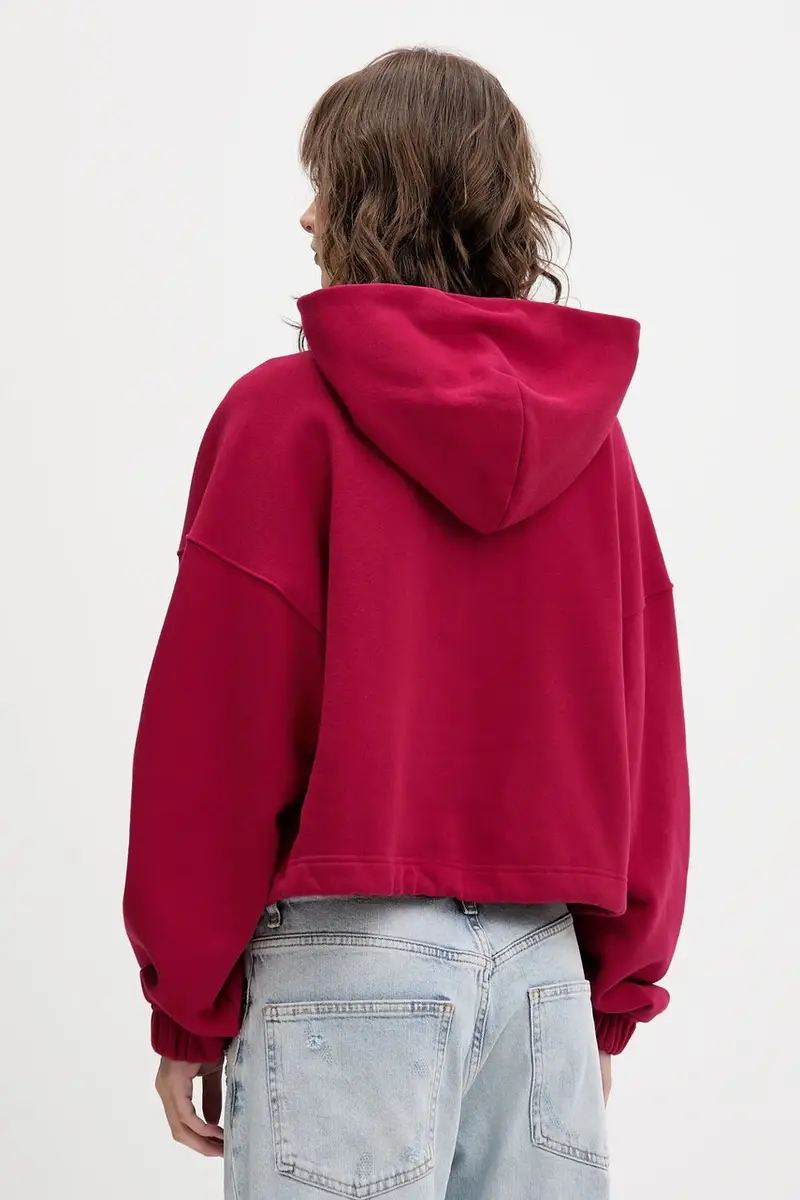 felpa in cotone donna colore rosa con cappuccio DW0DW21607 miniatura 3