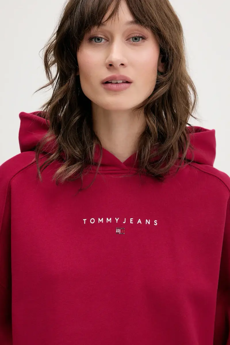 felpa in cotone donna colore rosa con cappuccio DW0DW21607 miniatura 4