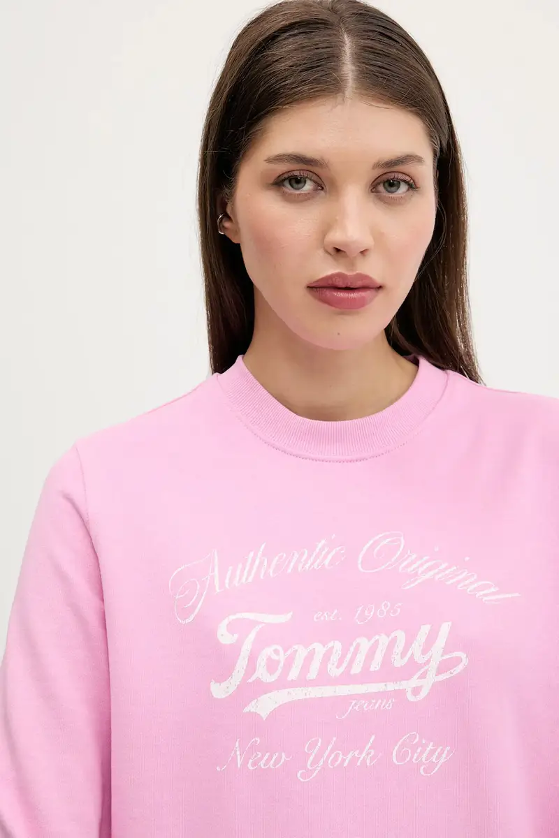 felpa in cotone donna colore rosa DW0DW20942 miniatura 4