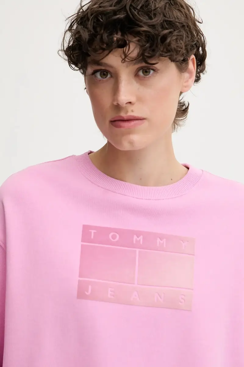 felpa in cotone donna colore rosa DW0DW21396 miniatura 3