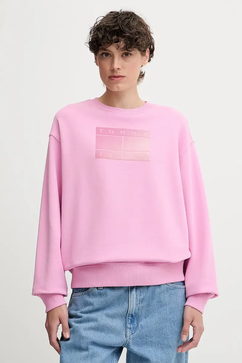 felpa in cotone donna colore rosa DW0DW21396