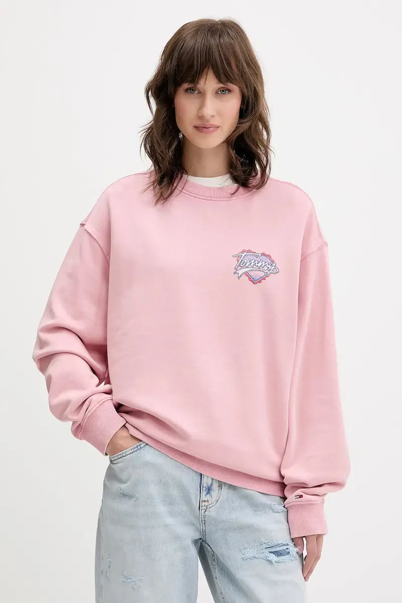 felpa in cotone donna colore rosa DW0DW21602 miniatura 3