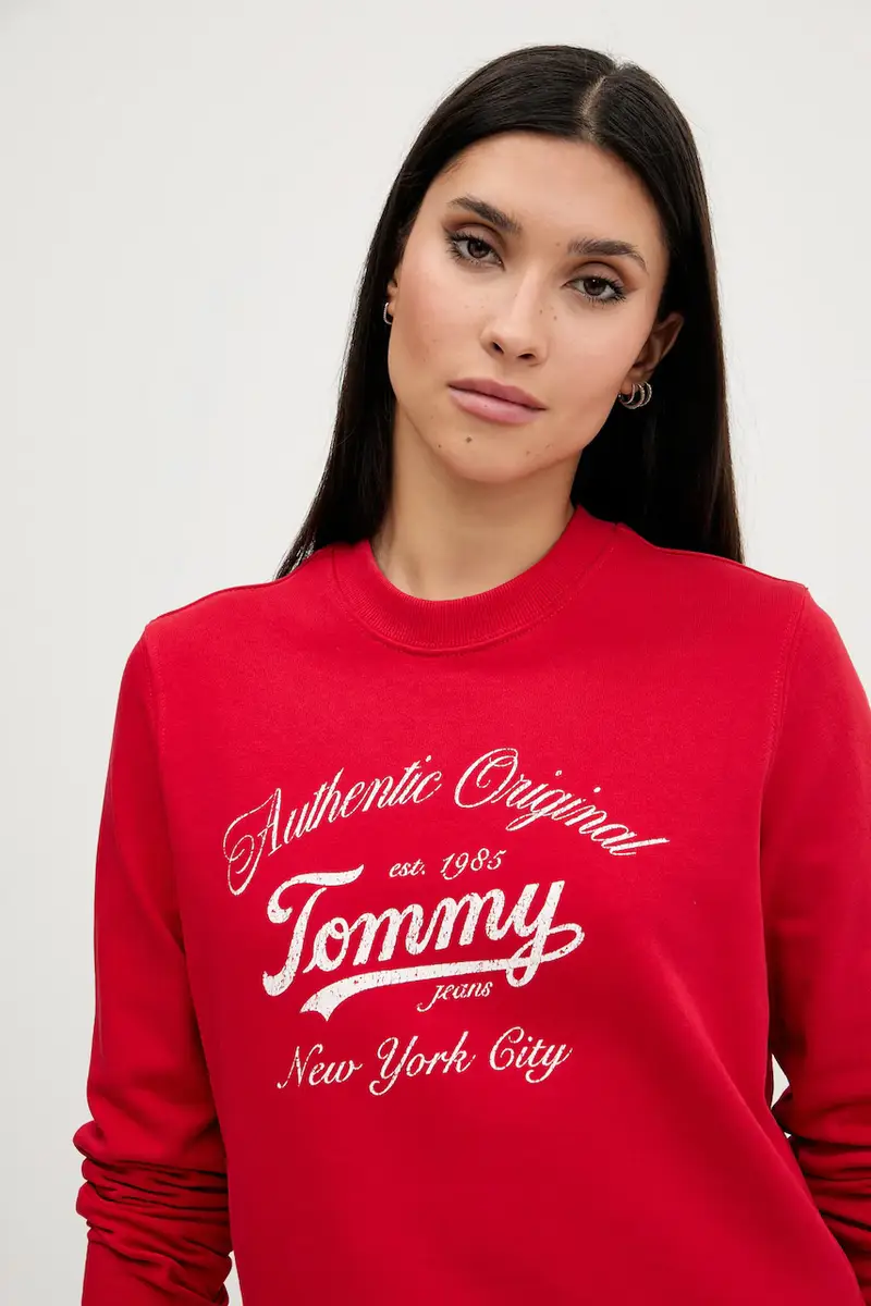 felpa in cotone donna colore rosso DW0DW20942 miniatura 4