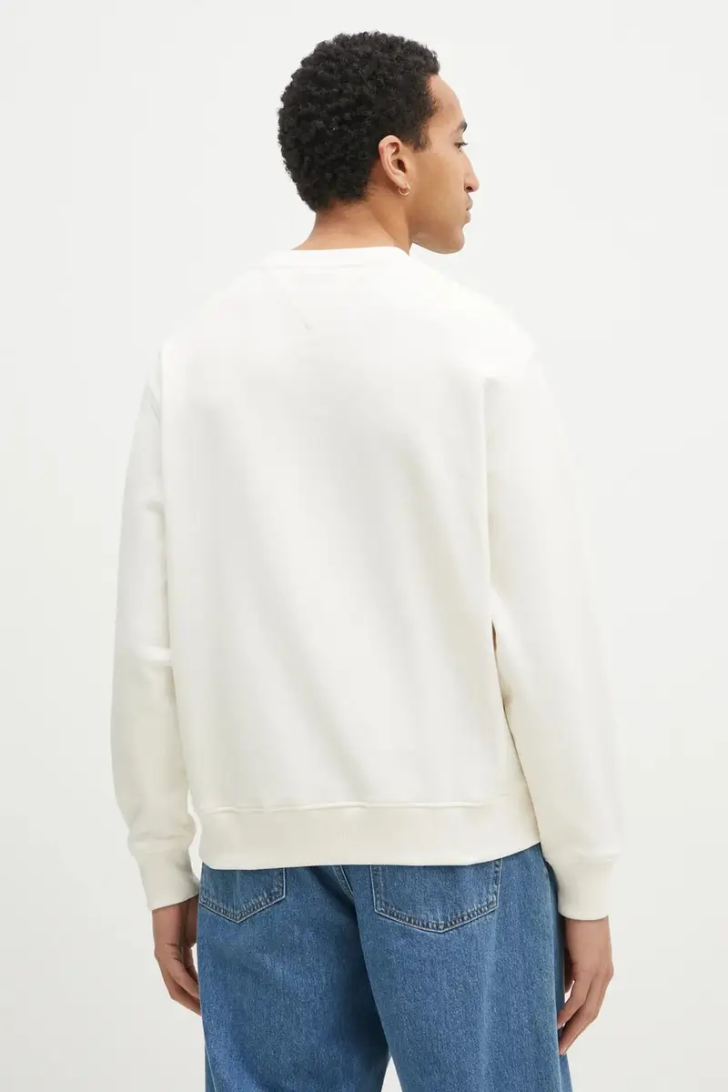 felpa in cotone uomo colore beige con applicazione DM0DM20640 miniatura 3