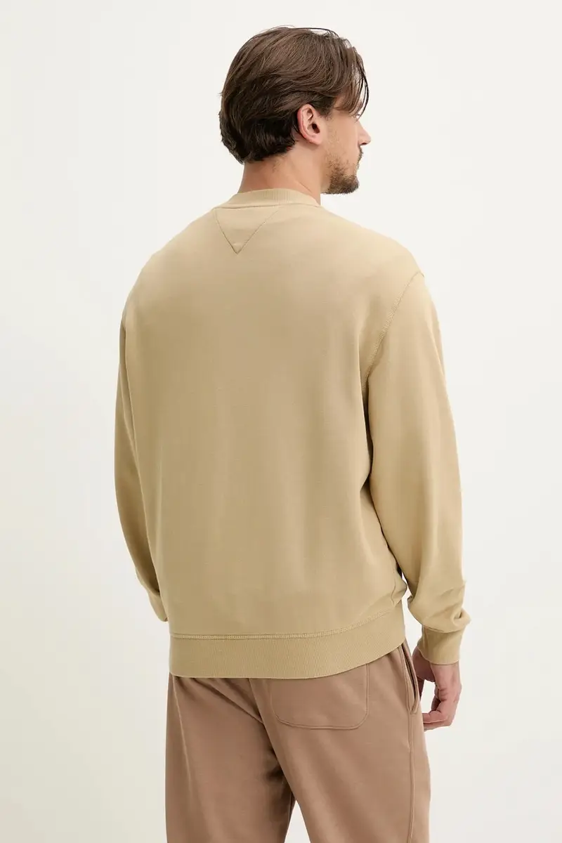 felpa in cotone uomo colore beige con applicazione DM0DM20827 miniatura 3
