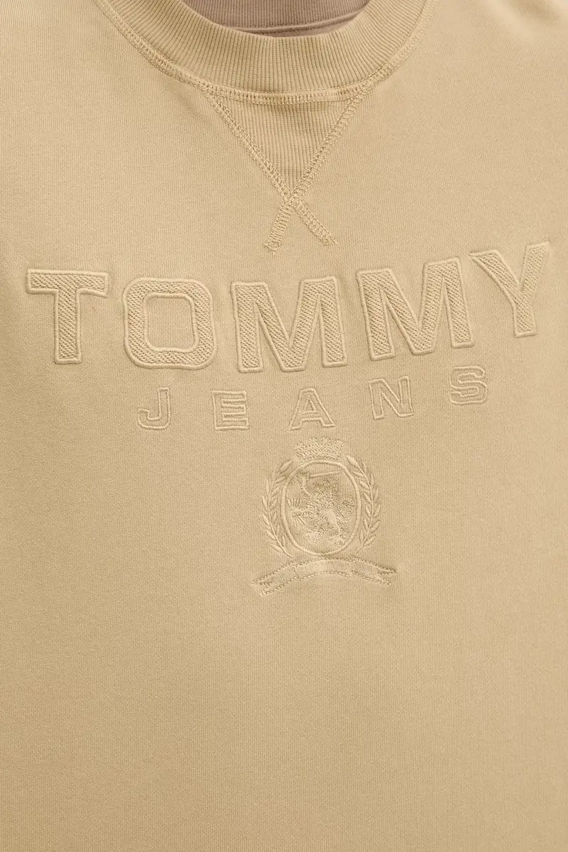 felpa in cotone uomo colore beige con applicazione DM0DM20827 miniatura 5