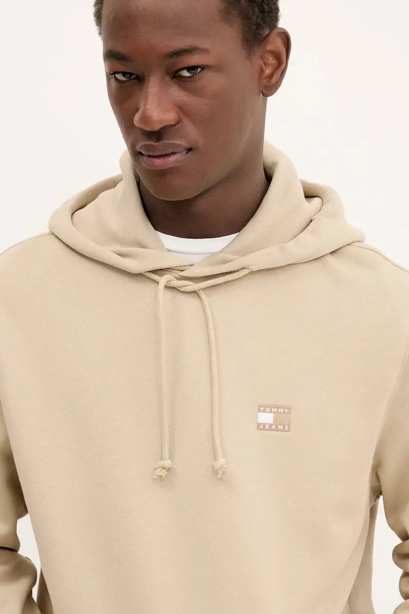 felpa in cotone uomo colore beige con cappuccio DM0DM20258 miniatura 3