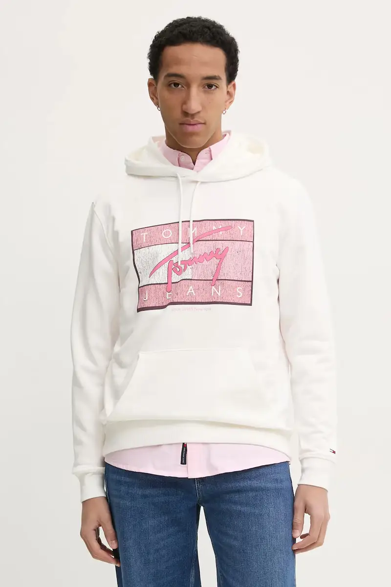 felpa in cotone uomo colore beige con cappuccio DM0DM21100