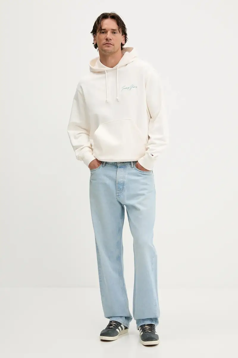 felpa in cotone uomo colore beige con cappuccio DM0DM21373 miniatura 2