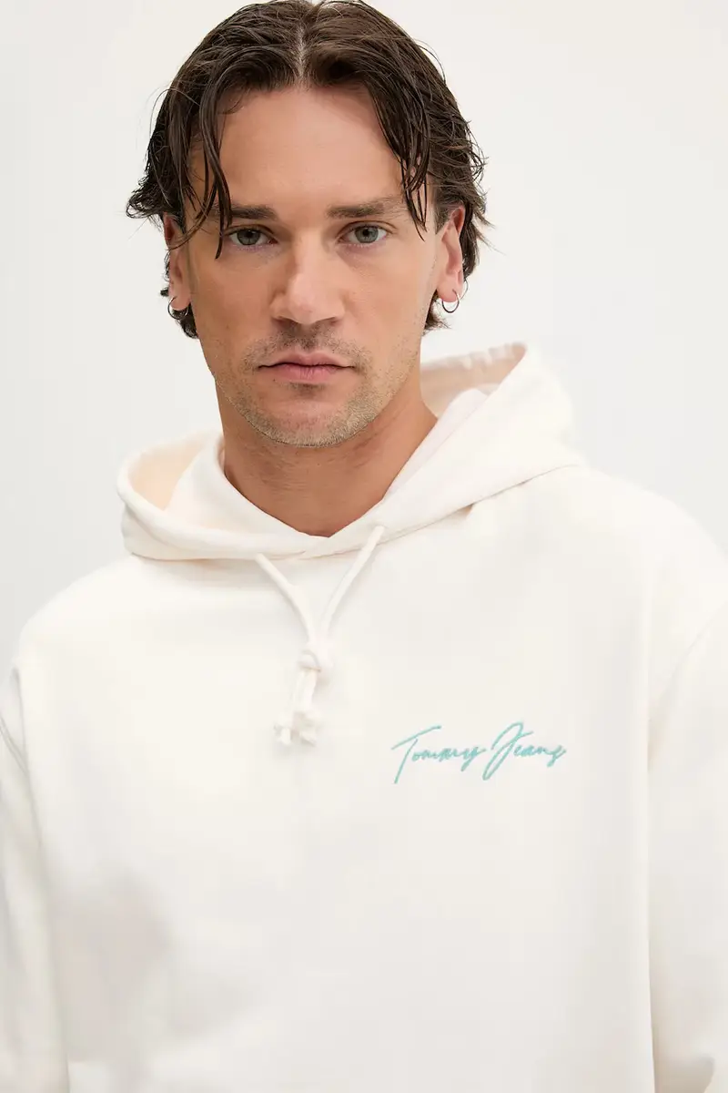 felpa in cotone uomo colore beige con cappuccio DM0DM21373 miniatura 4