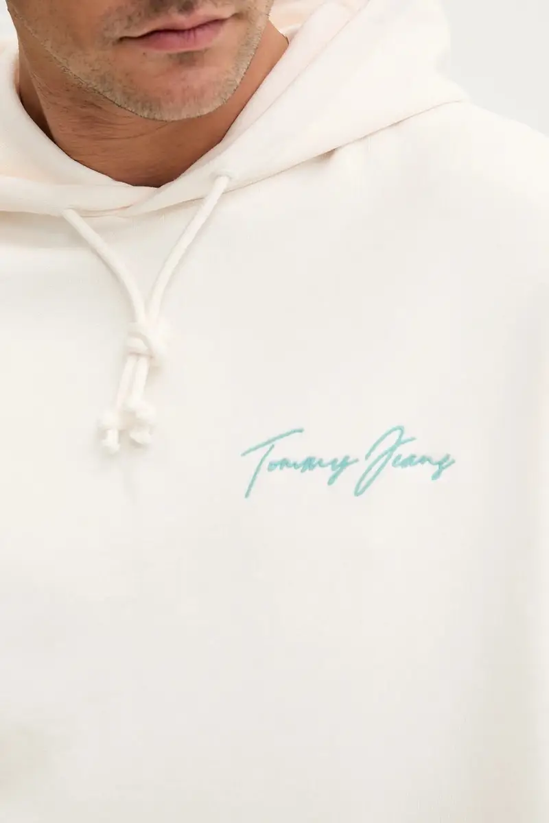 felpa in cotone uomo colore beige con cappuccio DM0DM21373 miniatura 5