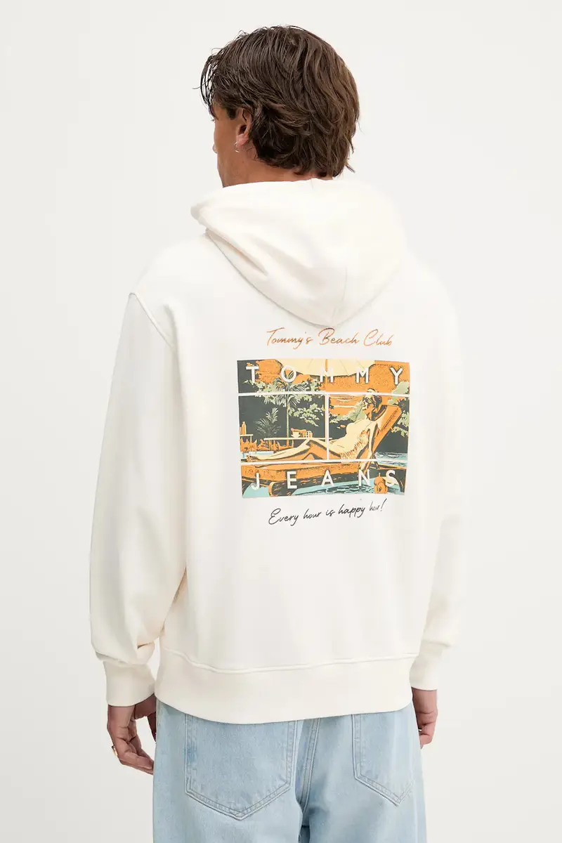 felpa in cotone uomo colore beige con cappuccio DM0DM21373