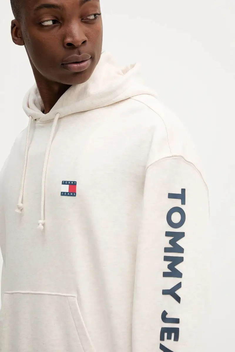 felpa in cotone uomo colore beige con cappuccio DM0DM21834 miniatura 4