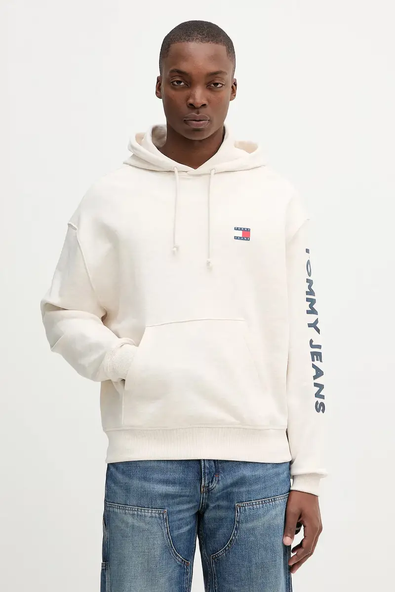 felpa in cotone uomo colore beige con cappuccio DM0DM21834