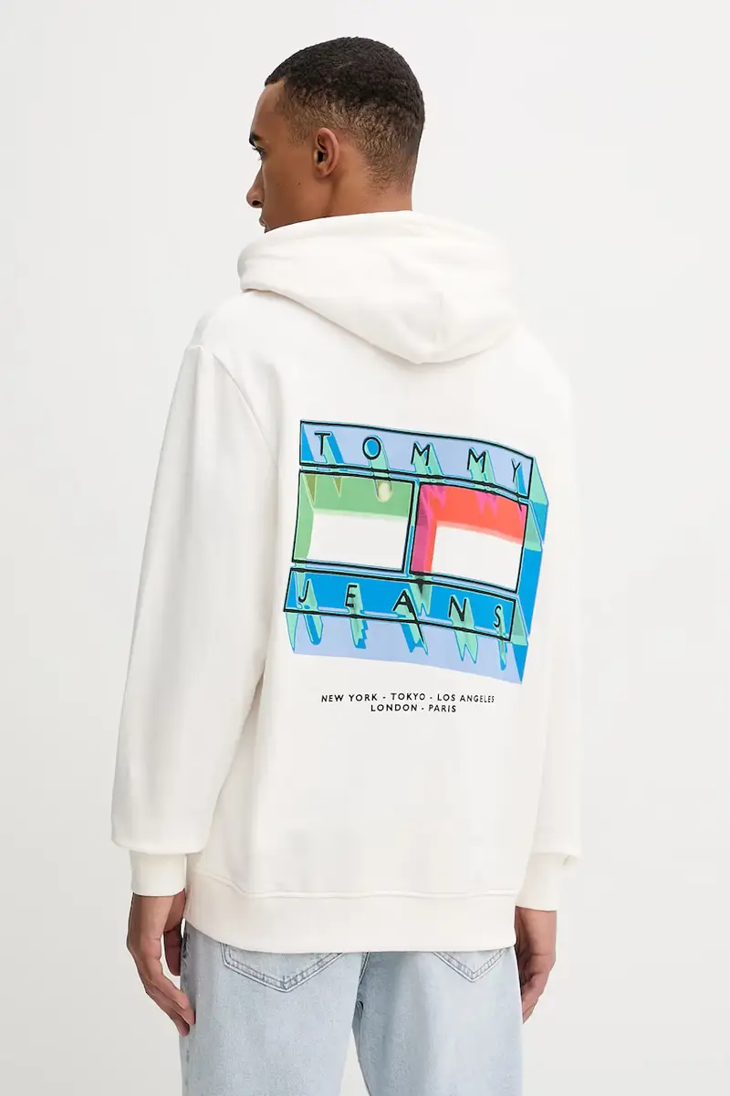 felpa in cotone uomo colore beige con cappuccio DM0DM22077