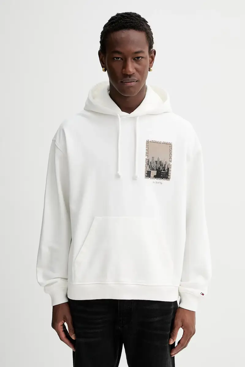 felpa in cotone uomo colore beige con cappuccio DM0DM22090