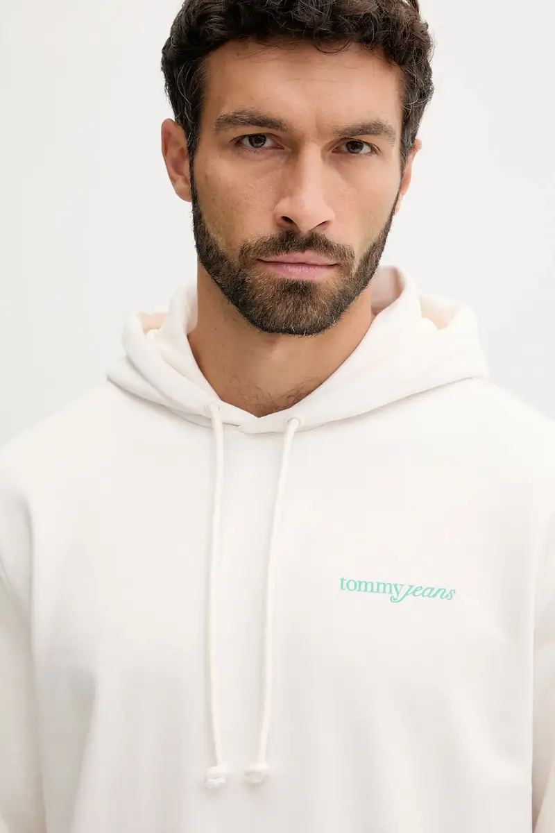 felpa in cotone uomo colore beige con cappuccio DM0DM22112 miniatura 3