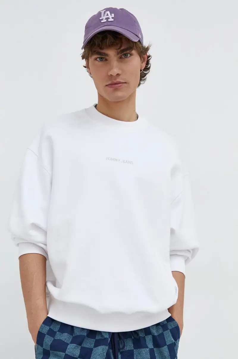 felpa in cotone uomo colore bianco