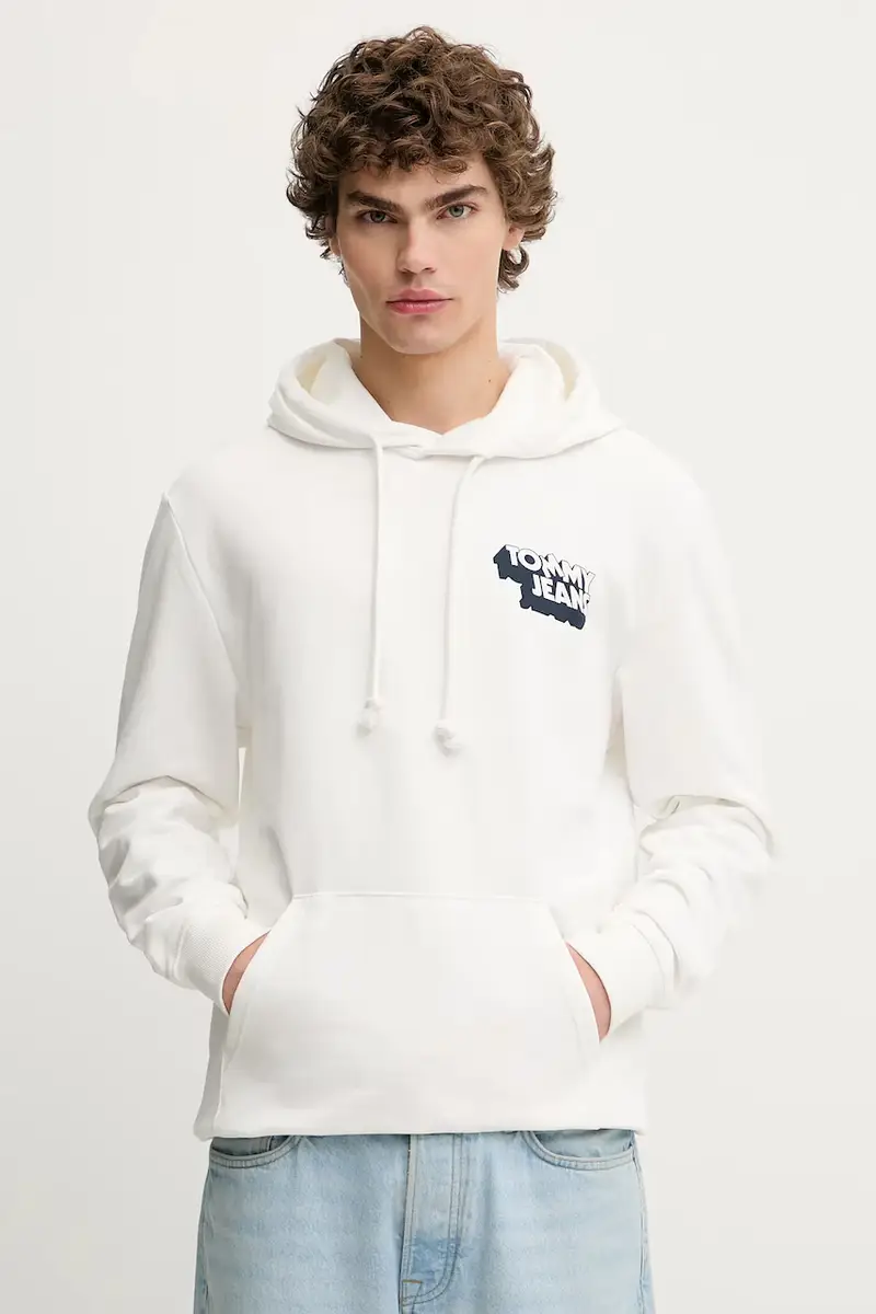 felpa in cotone uomo colore bianco con cappuccio DM0DM21625 miniatura 3