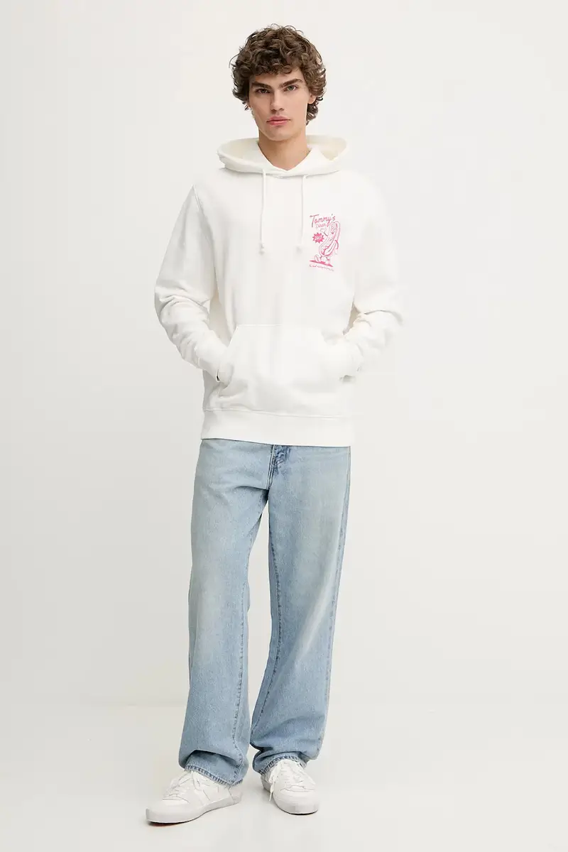 felpa in cotone uomo colore bianco con cappuccio DM0DM21798 miniatura 2