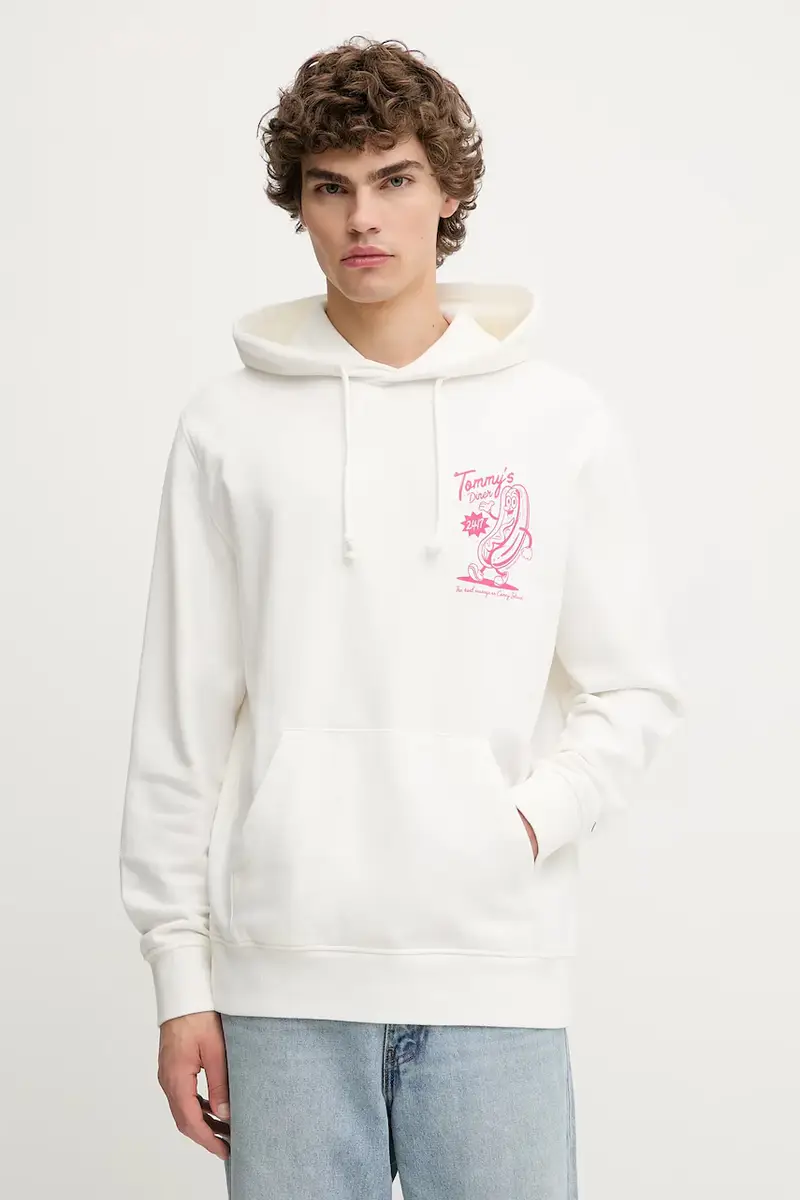 felpa in cotone uomo colore bianco con cappuccio DM0DM21798 miniatura 3