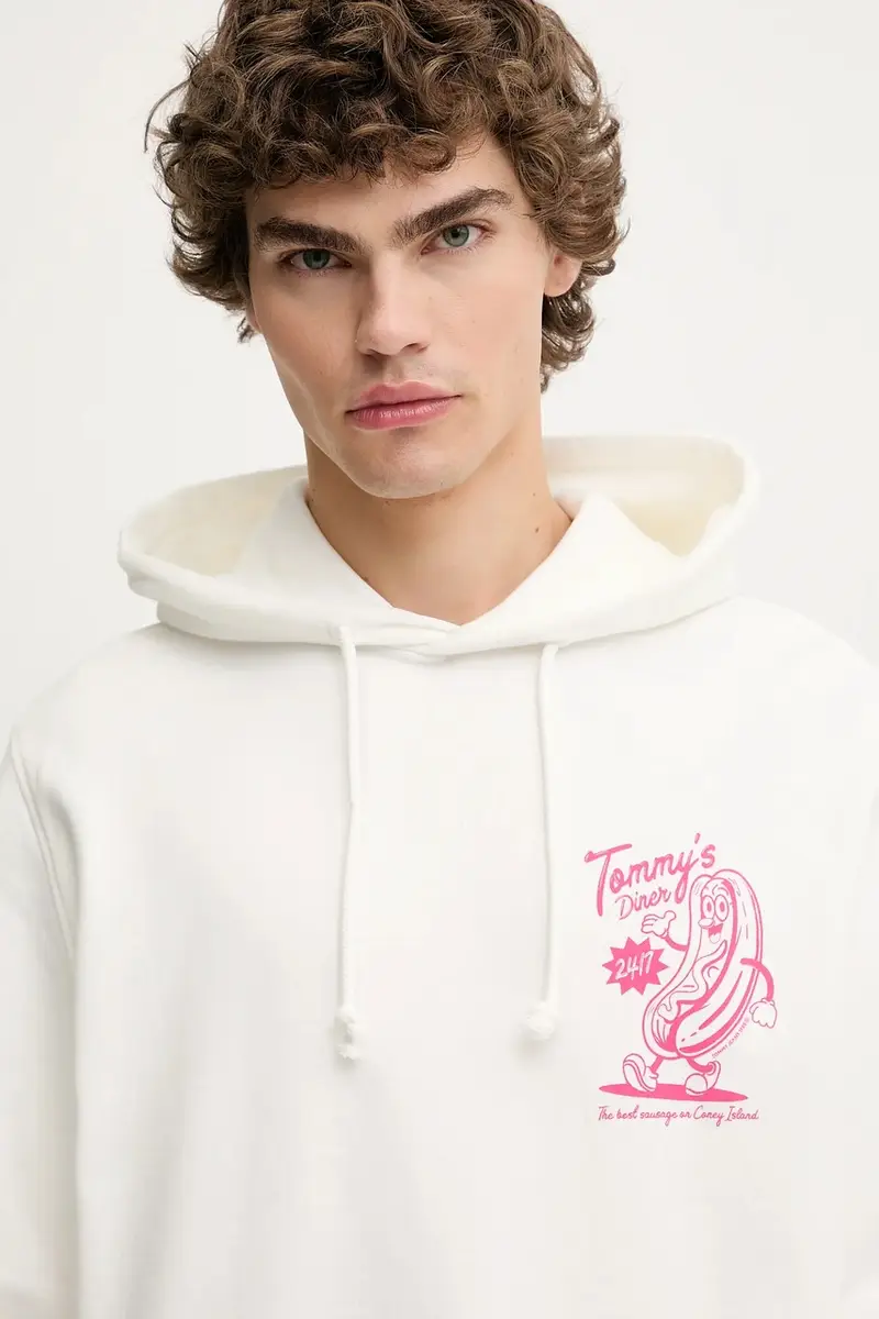 felpa in cotone uomo colore bianco con cappuccio DM0DM21798 miniatura 4