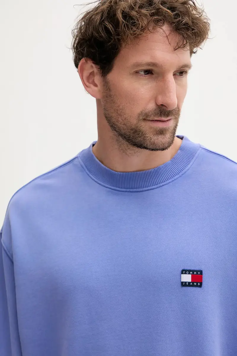 felpa in cotone uomo colore blu con applicazione DM0DM22079 miniatura 3