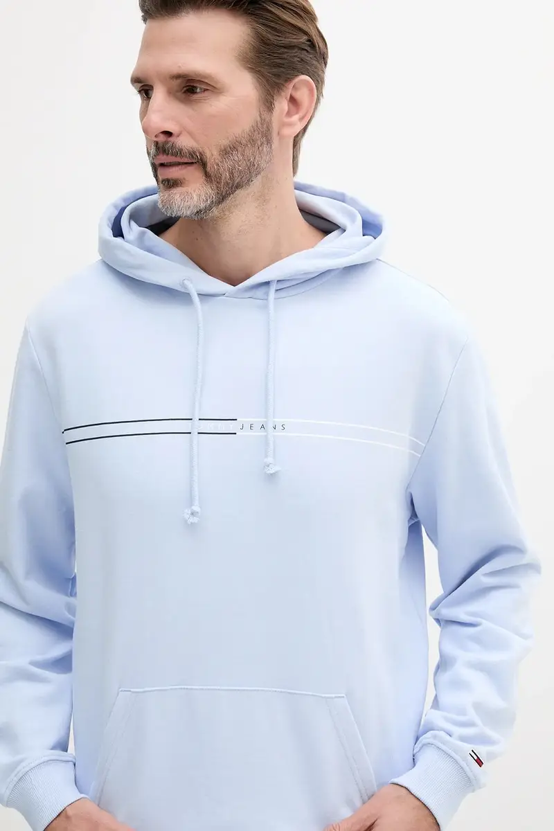 felpa in cotone uomo colore blu con cappuccio DM0DM20847 miniatura 3