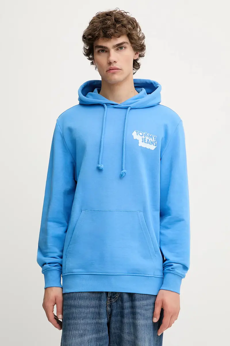 felpa in cotone uomo colore blu con cappuccio DM0DM21625 miniatura 2