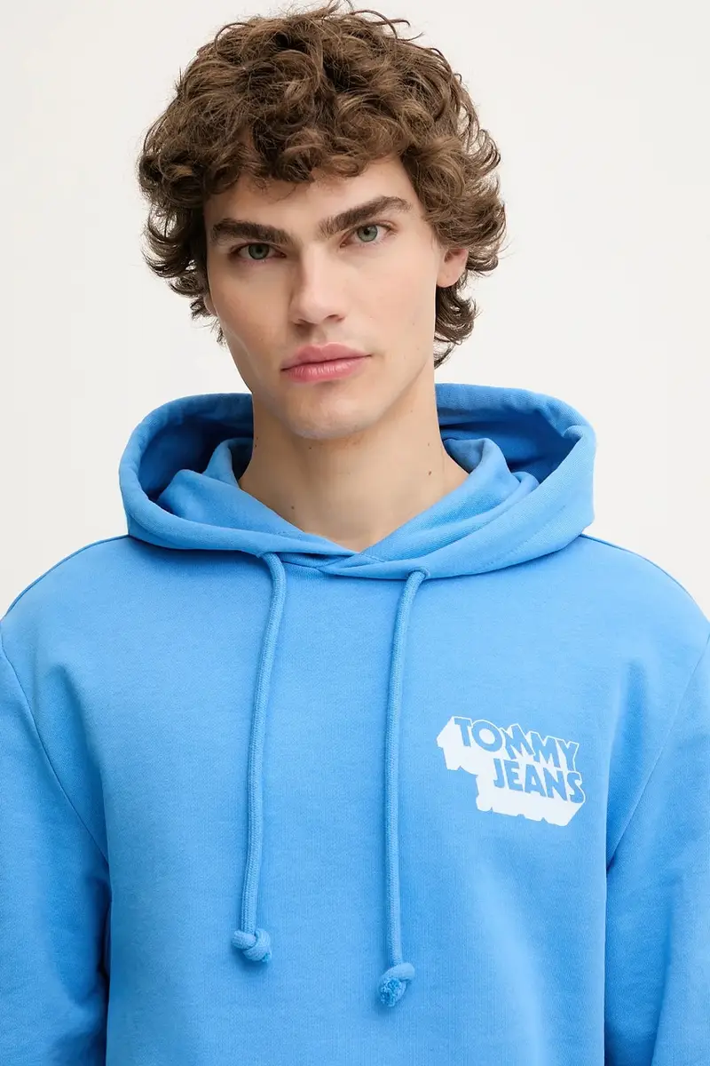 felpa in cotone uomo colore blu con cappuccio DM0DM21625 miniatura 3