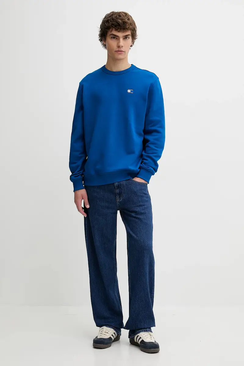 felpa in cotone uomo colore blu navy con applicazione DM0DM20660 miniatura 2