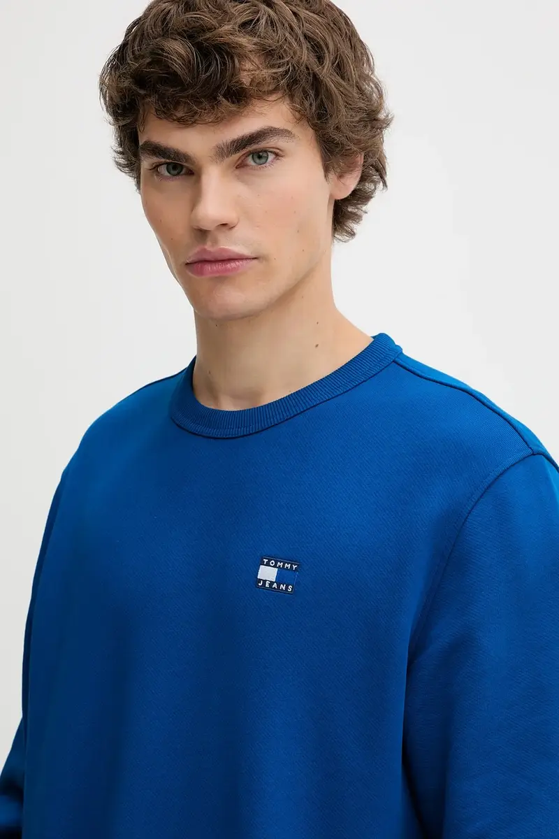 felpa in cotone uomo colore blu navy con applicazione DM0DM20660 miniatura 4