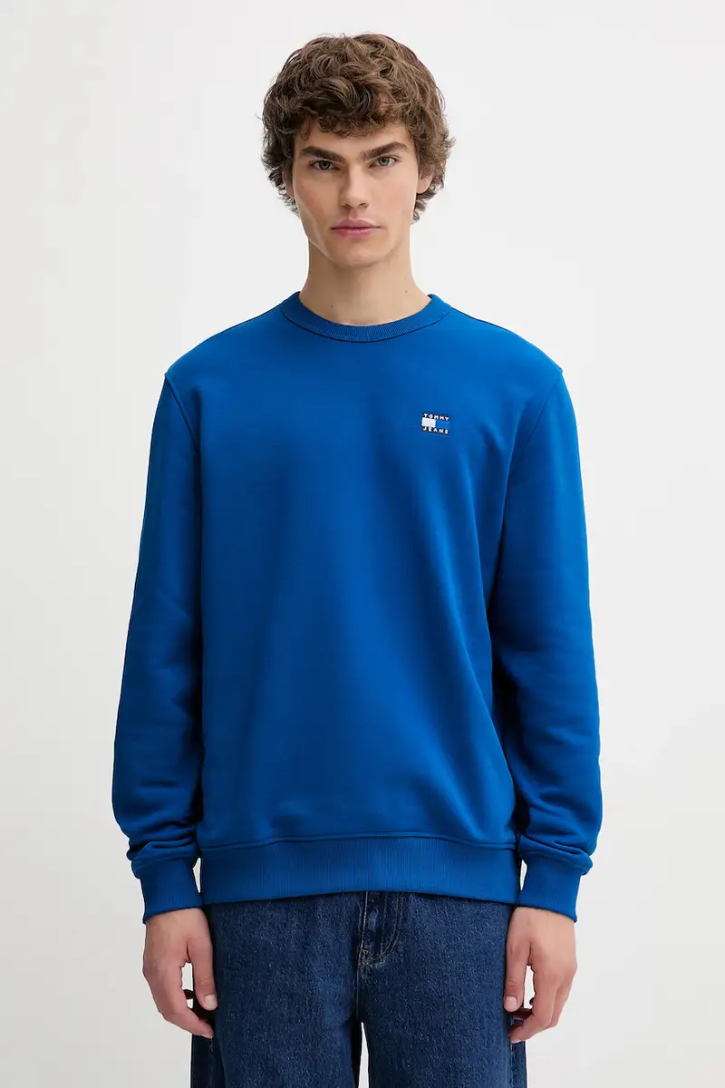 felpa in cotone uomo colore blu navy con applicazione DM0DM20660