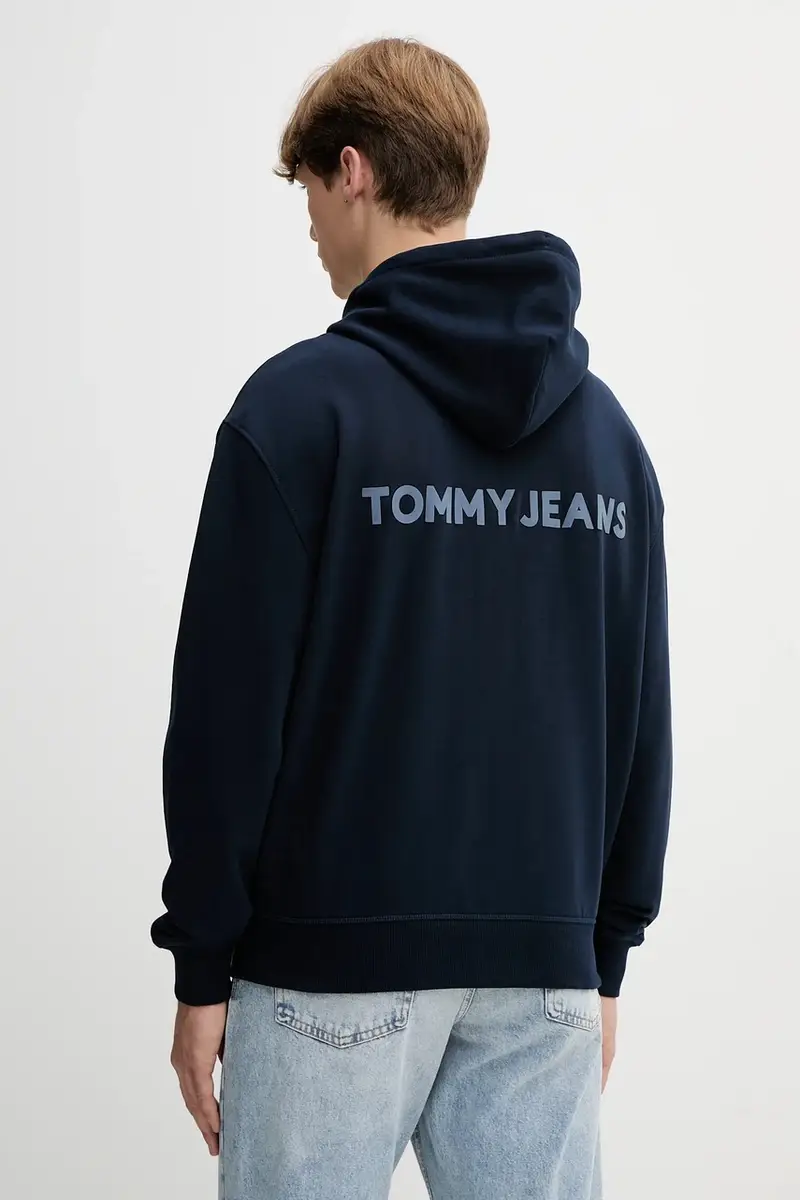 felpa in cotone uomo colore blu navy con cappuccio DM0DM21626 miniatura 3