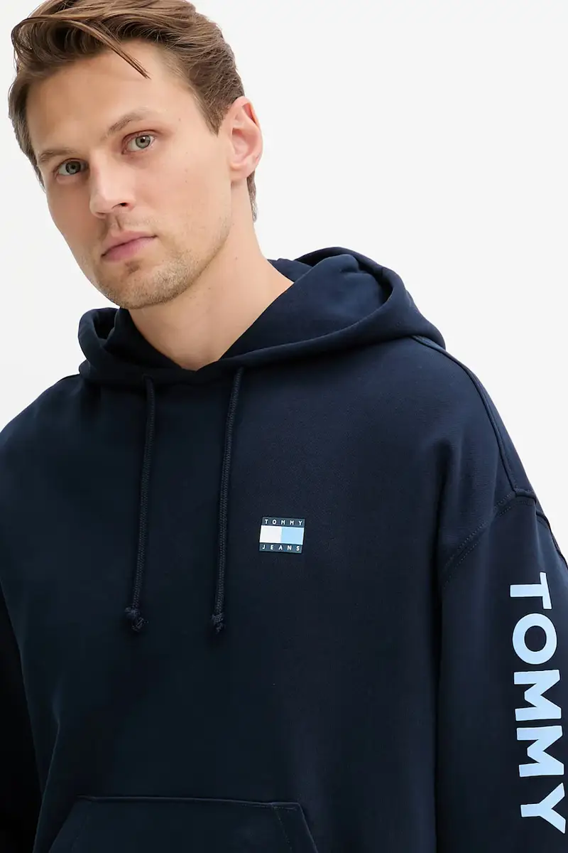 felpa in cotone uomo colore blu navy con cappuccio DM0DM21834 miniatura 3