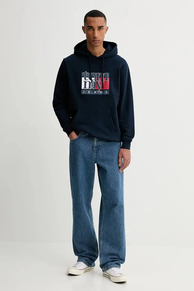 felpa in cotone uomo colore blu navy con cappuccio DM0DM22092 miniatura 2