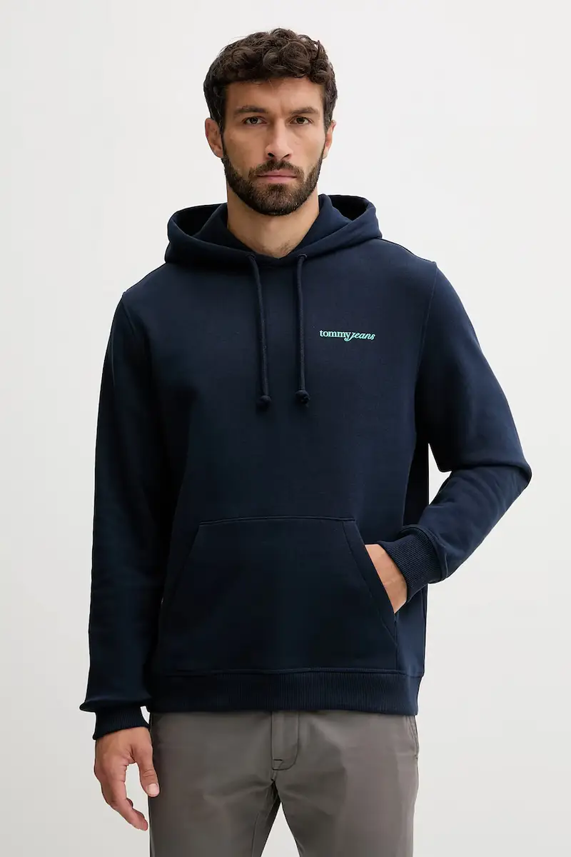 felpa in cotone uomo colore blu navy con cappuccio DM0DM22112 miniatura 2