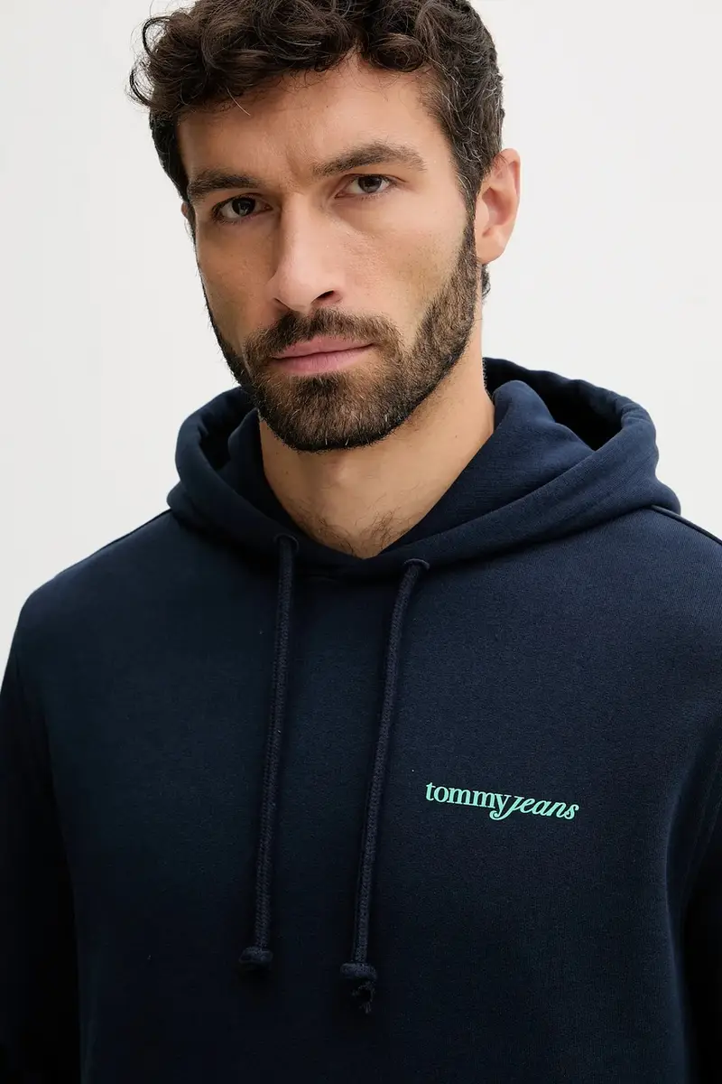 felpa in cotone uomo colore blu navy con cappuccio DM0DM22112 miniatura 3