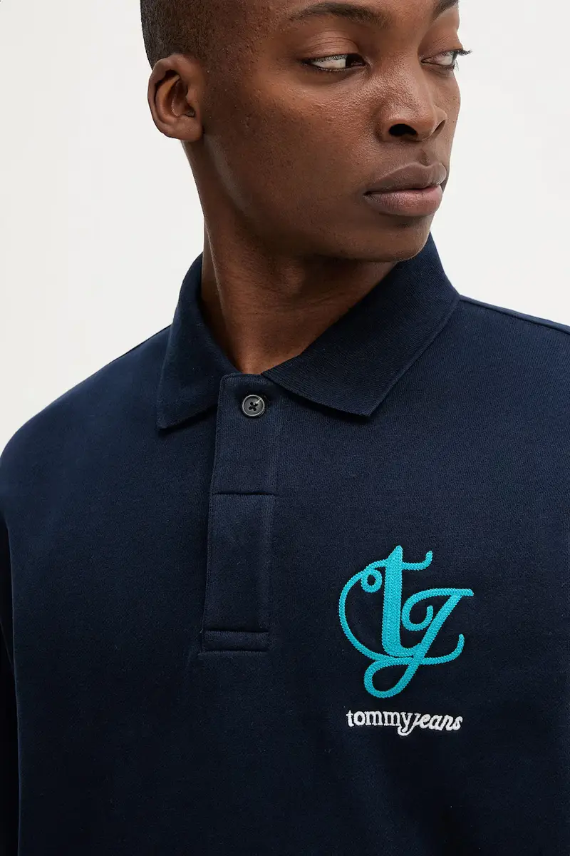 felpa in cotone uomo colore blu navy DM0DM21800 miniatura 4