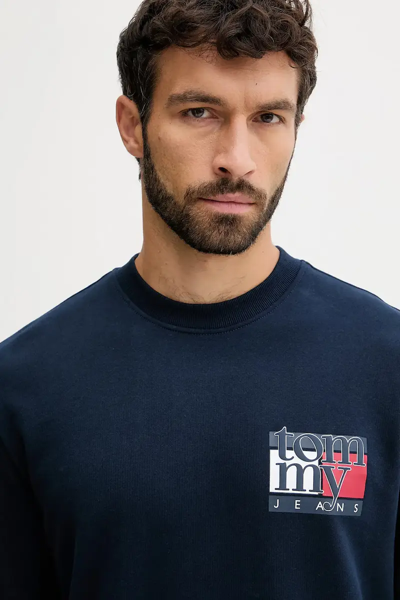 felpa in cotone uomo colore blu navy DM0DM22093 miniatura 3