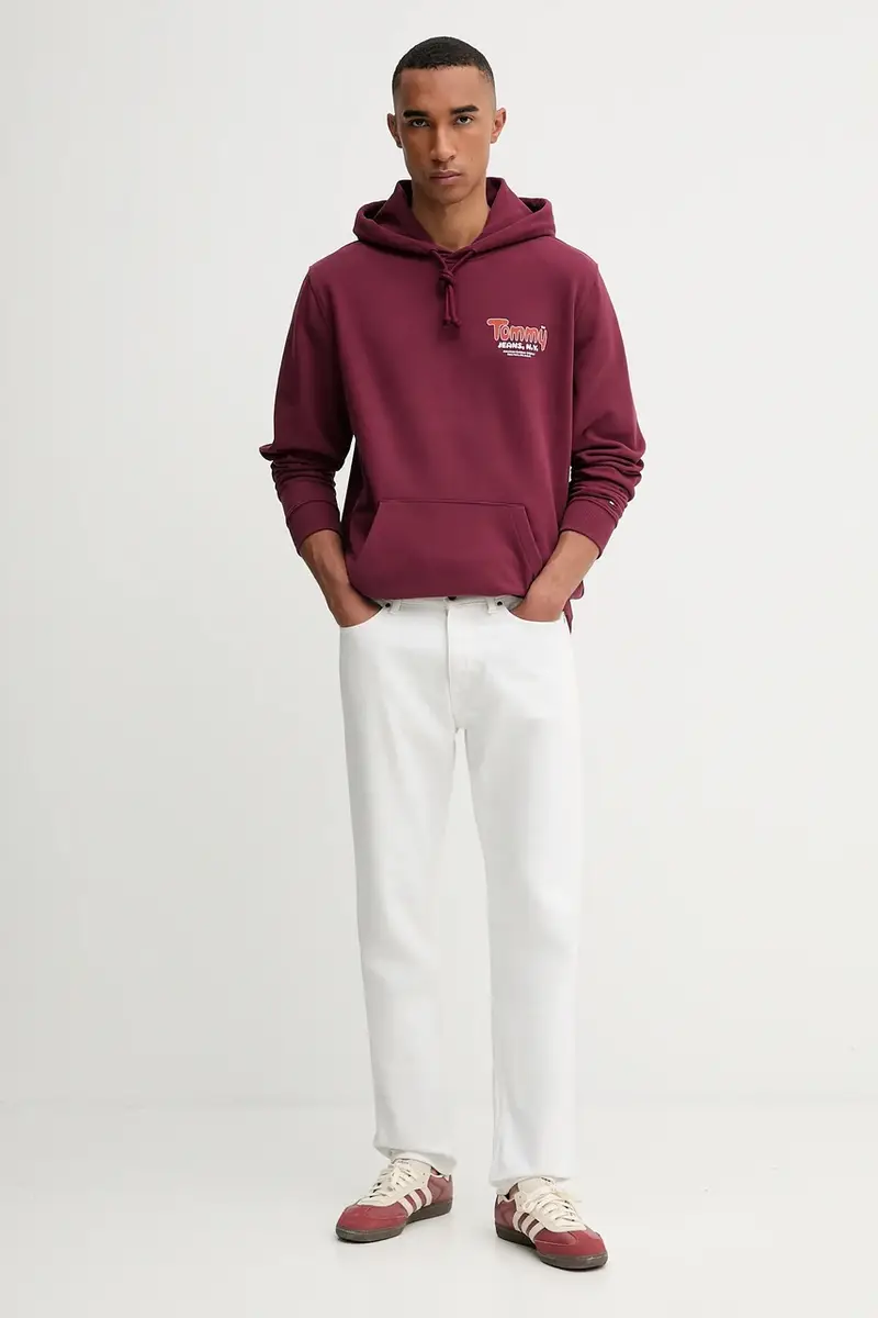 felpa in cotone uomo colore granata con cappuccio DM0DM22086 miniatura 2