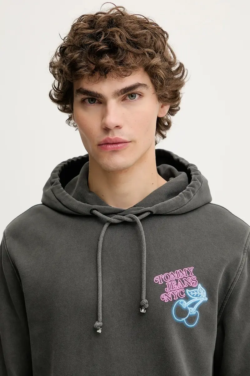 felpa in cotone uomo colore grigio con cappuccio DM0DM21798 miniatura 4