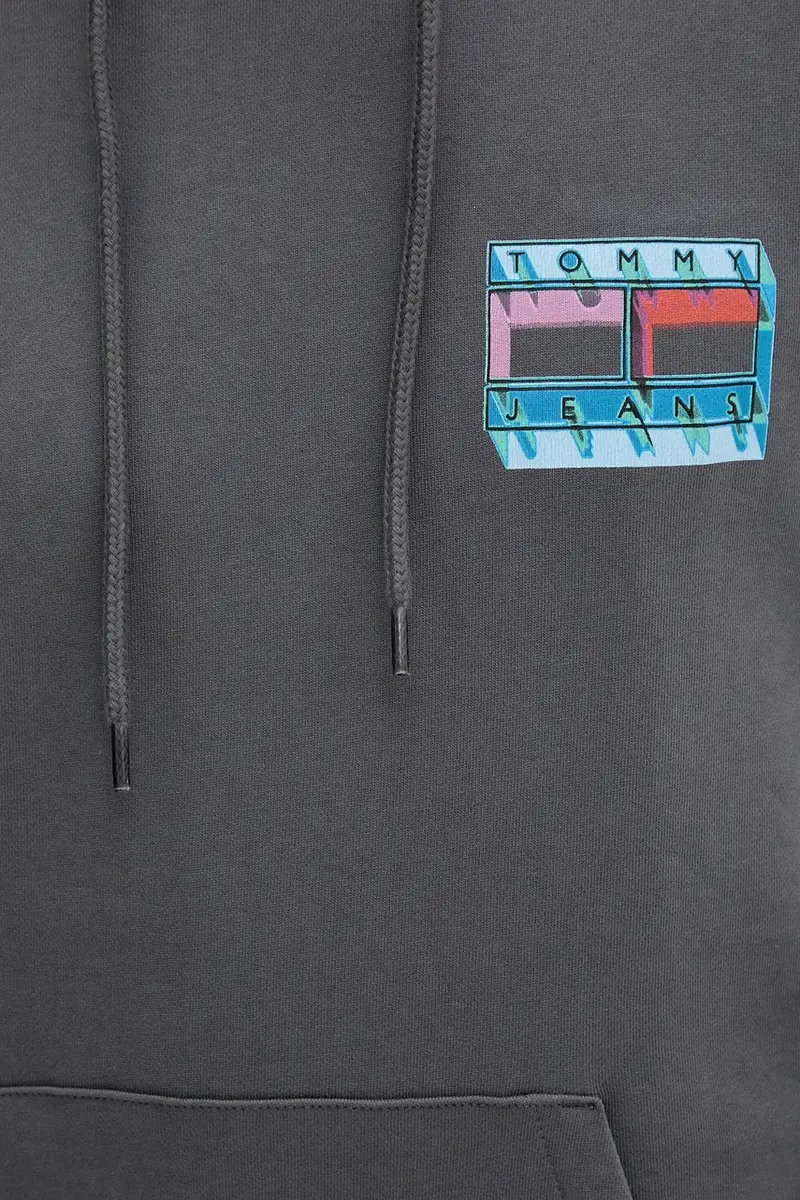 felpa in cotone uomo colore grigio con cappuccio DM0DM22077 miniatura 5