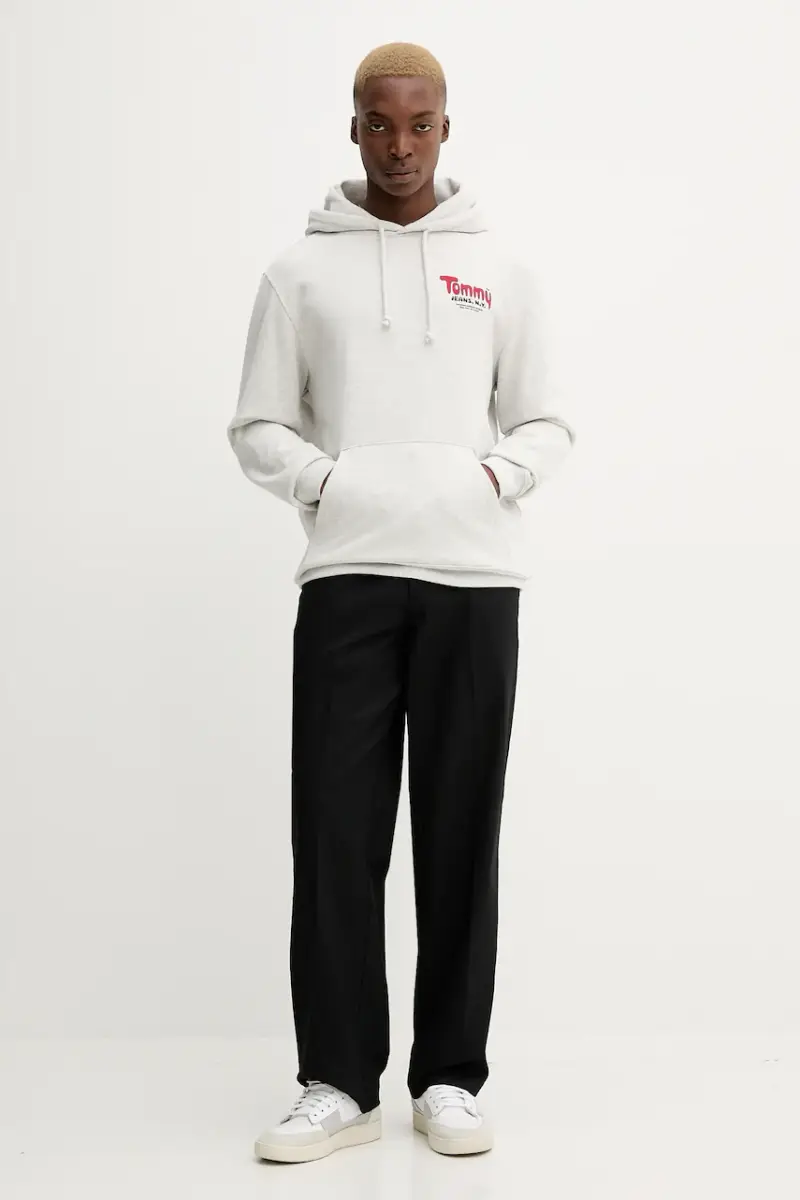 felpa in cotone uomo colore grigio con cappuccio DM0DM22086 miniatura 2