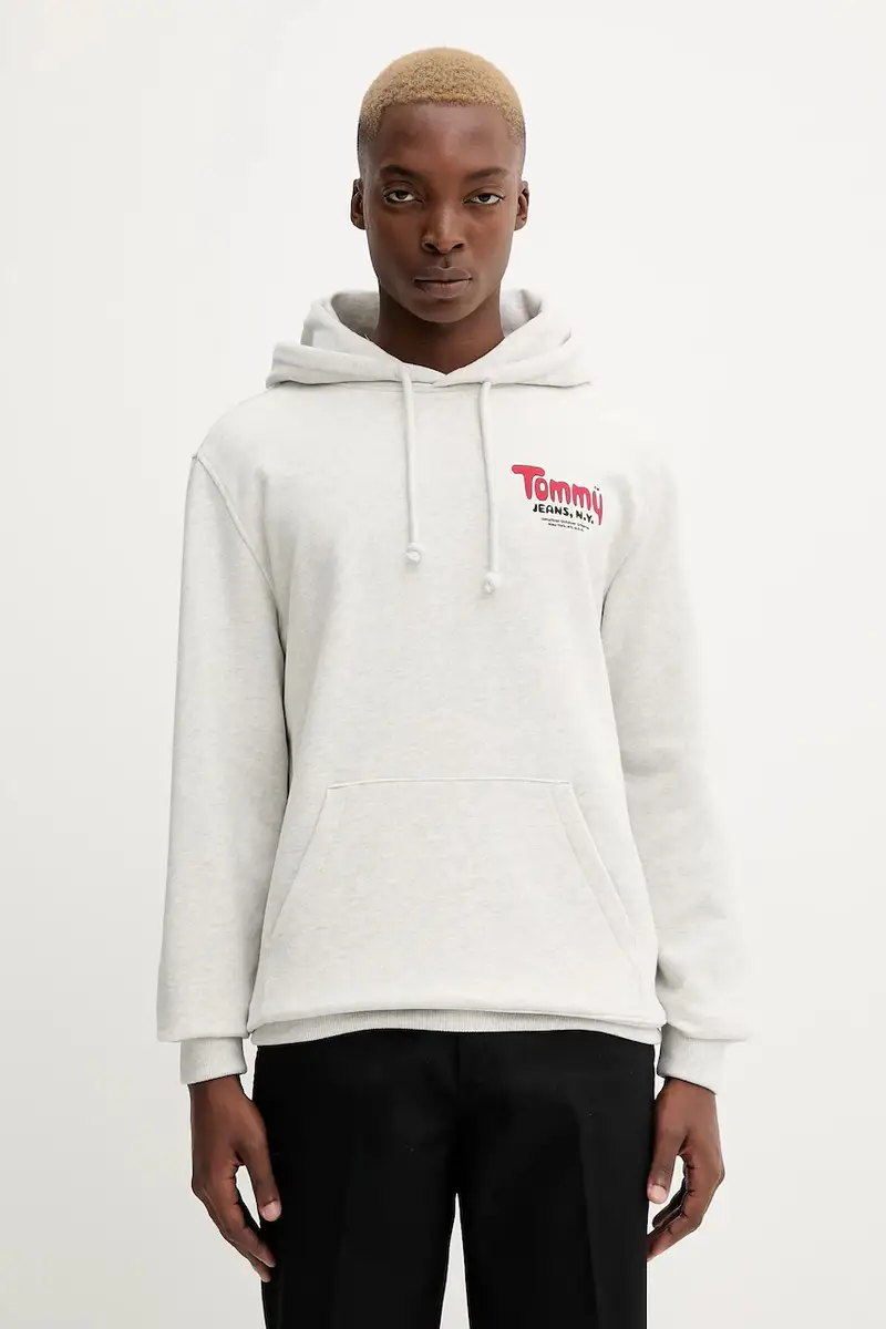 felpa in cotone uomo colore grigio con cappuccio DM0DM22086